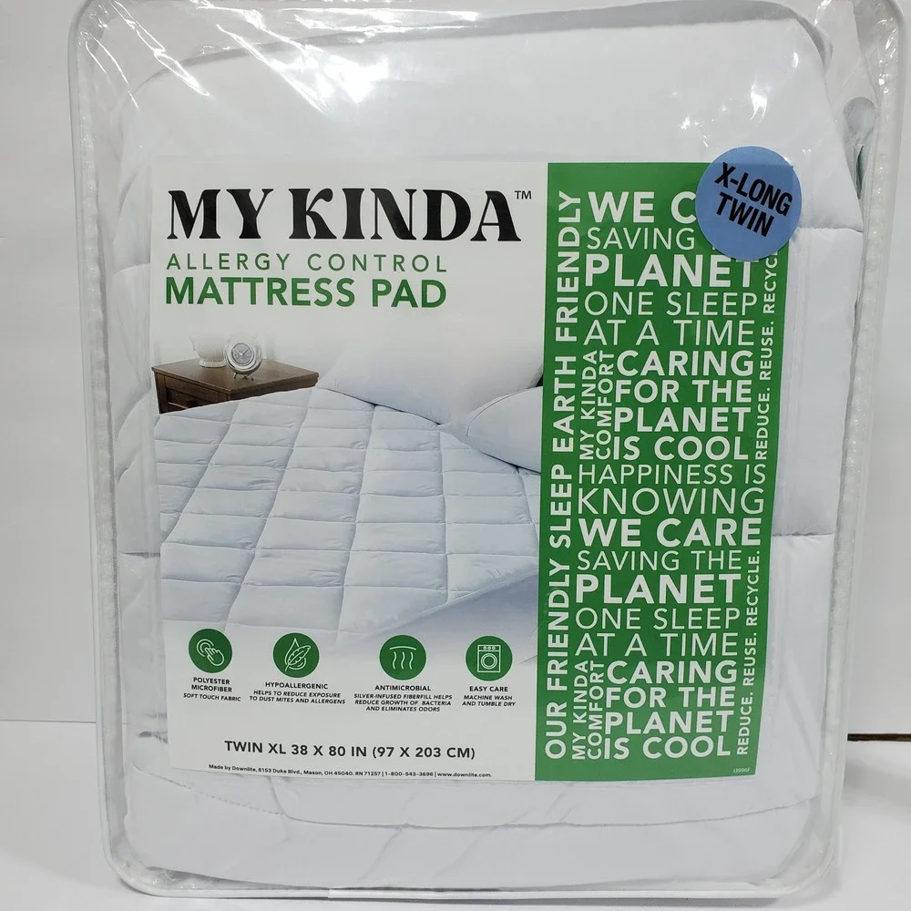 My Kinda Allergy Control Mattress Pad Twin XL White New Antimicrobial Microfiber